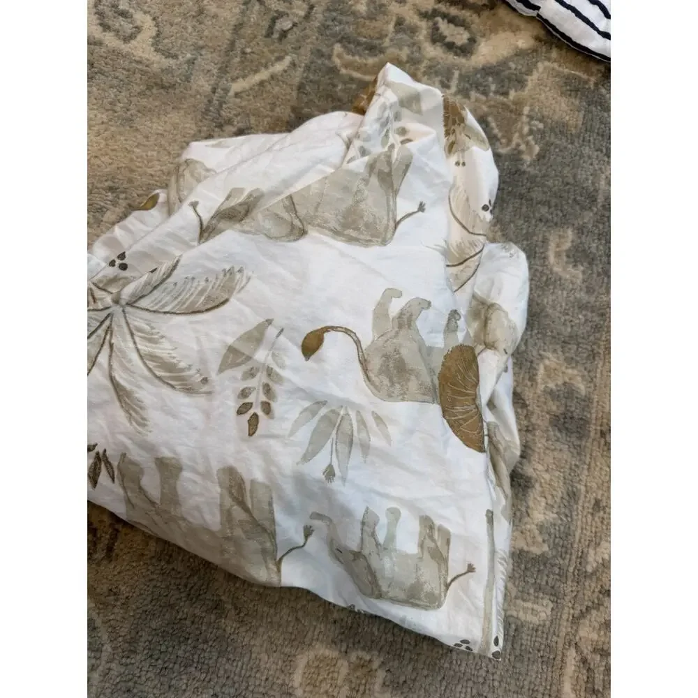 CRANE BABY Cotton Sateen Fitted Crib Sheet Animals Neutral NWT